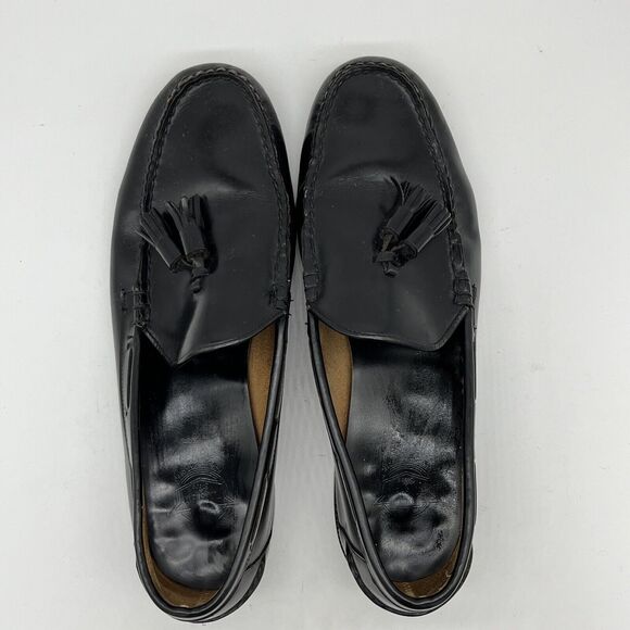 Florsheim Men's Loafer Dress Shoes Black Leather Moc Toe Tasseled Slip On 9.5 D - Picture 4 of 11